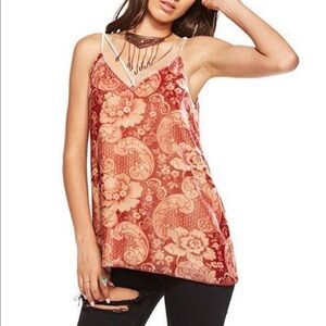 VINTAGE TAPESTRY VELVET STRAPPY CAMI TOP